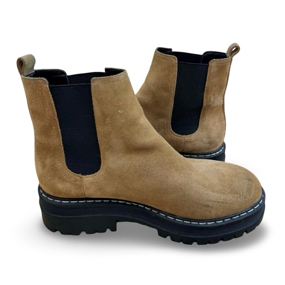 Marc Fisher Padmia Suede Leather Platform Chelsea Lug Sole Ankle Boots Sz 8.5 - Picture 3 of 7